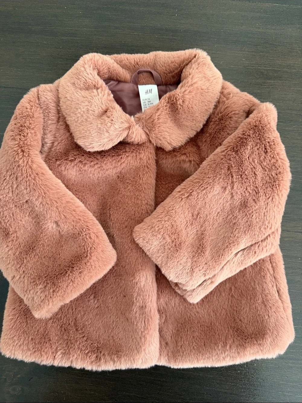 H&M Girls Faux Fur Coat - Dusty Rose